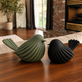 Modern Ribbed Bird Décor Set