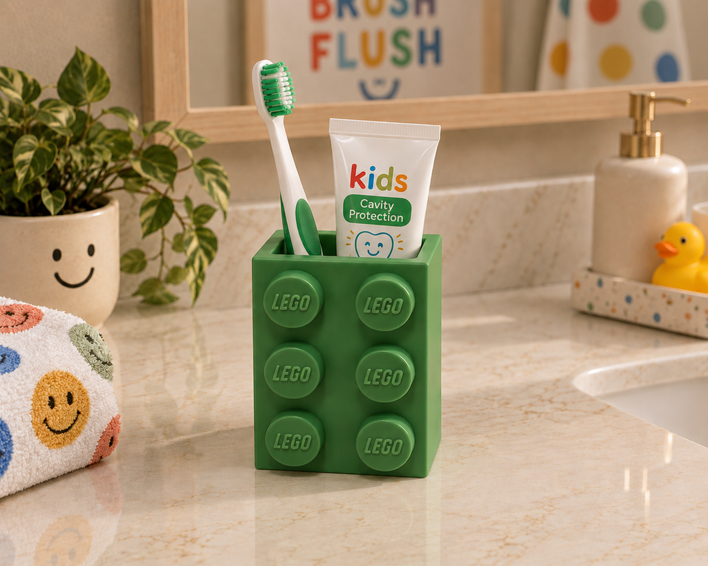 Brick-Style Kids Toothbrush Holder