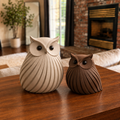 Modern Ribbed Owl Décor Set