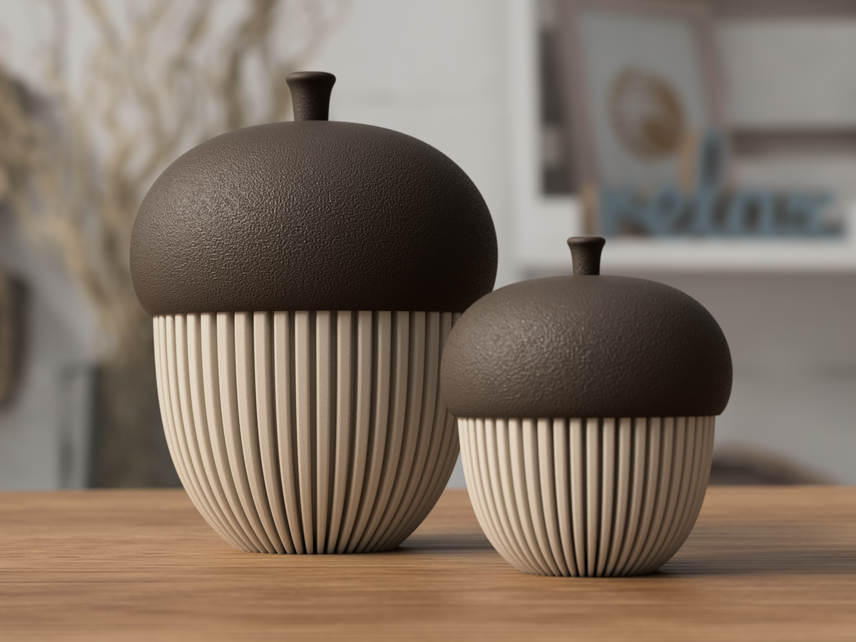 Modern Ribbed Acorn Decor Set