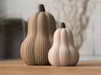 Modern Ribbed Butternut Pumpkin Decor Set