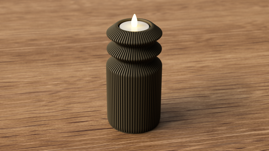 Tall Ribbed Tealight Holder