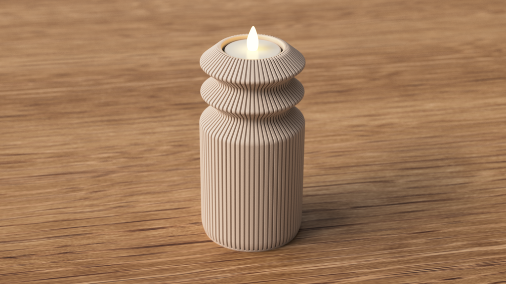 Tall Ribbed Tealight Holder