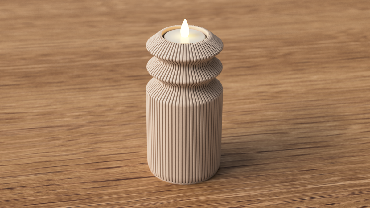 Tall Ribbed Tealight Holder