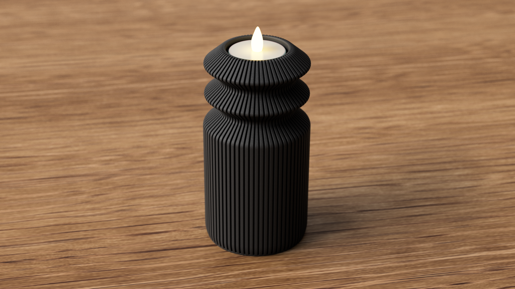 Tall Ribbed Tealight Holder