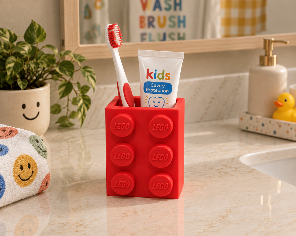 Brick-Style Kids Toothbrush Holder