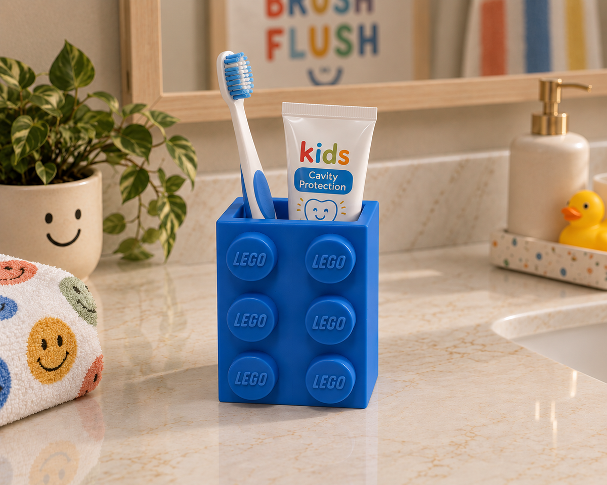 Brick-Style Kids Toothbrush Holder