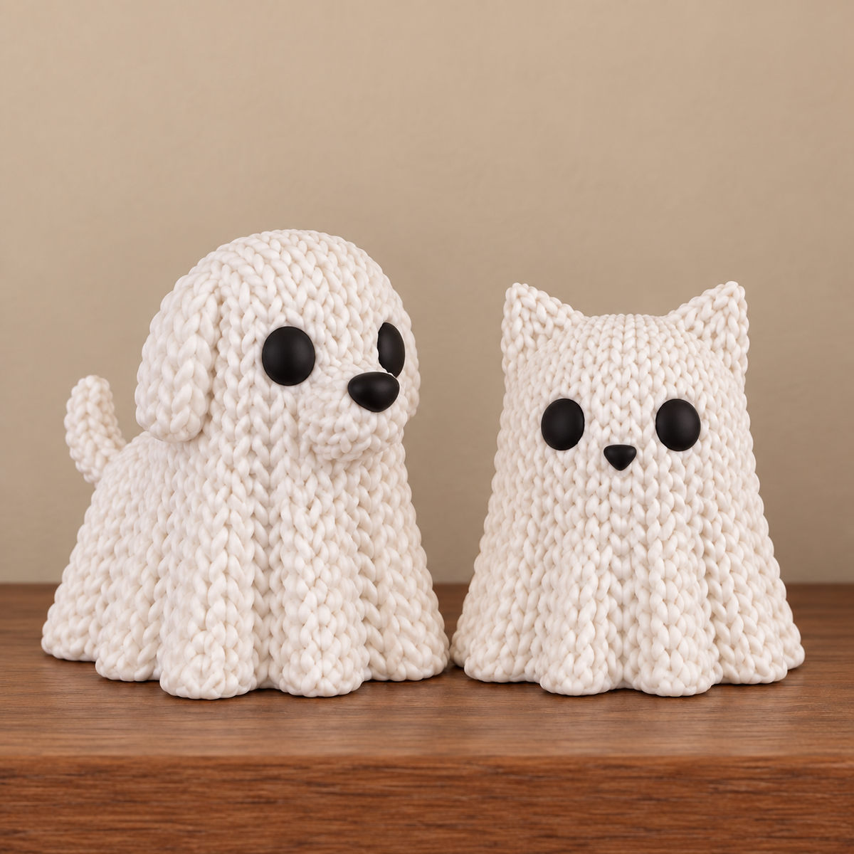 Knit-Style Pet Ghost Decor