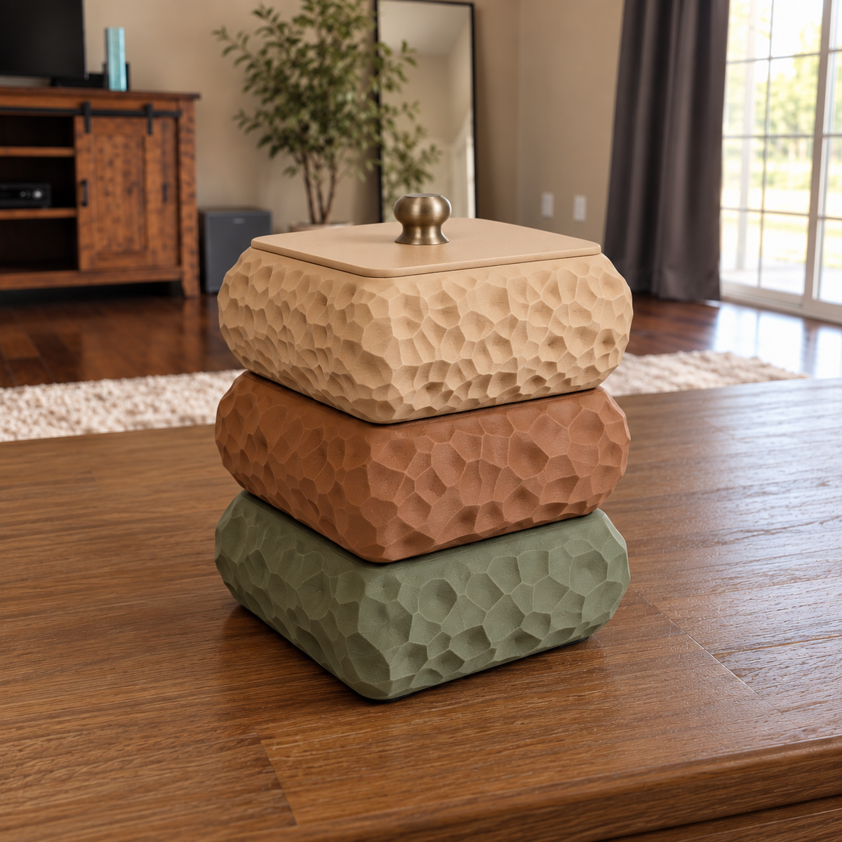 Carved Stackable Storage Container