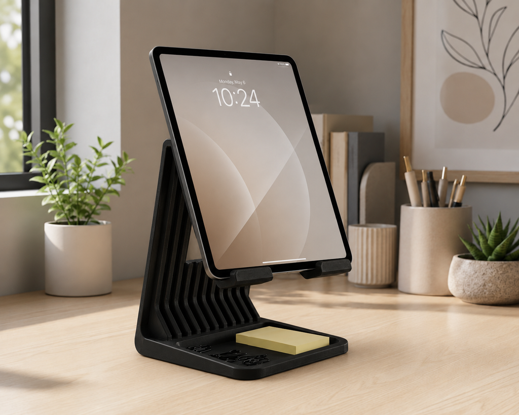 Raised iPad Stand w Organizer Tray