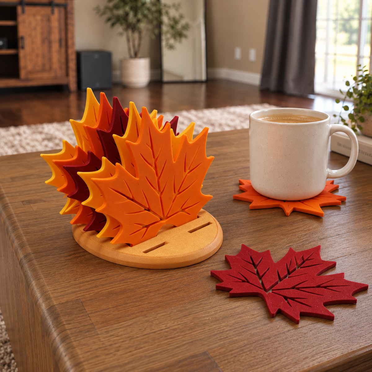 Fall Maple Leaf Coaster Set