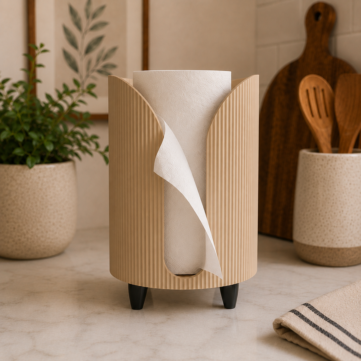 Duotone Ribbed Paper Towel Holder