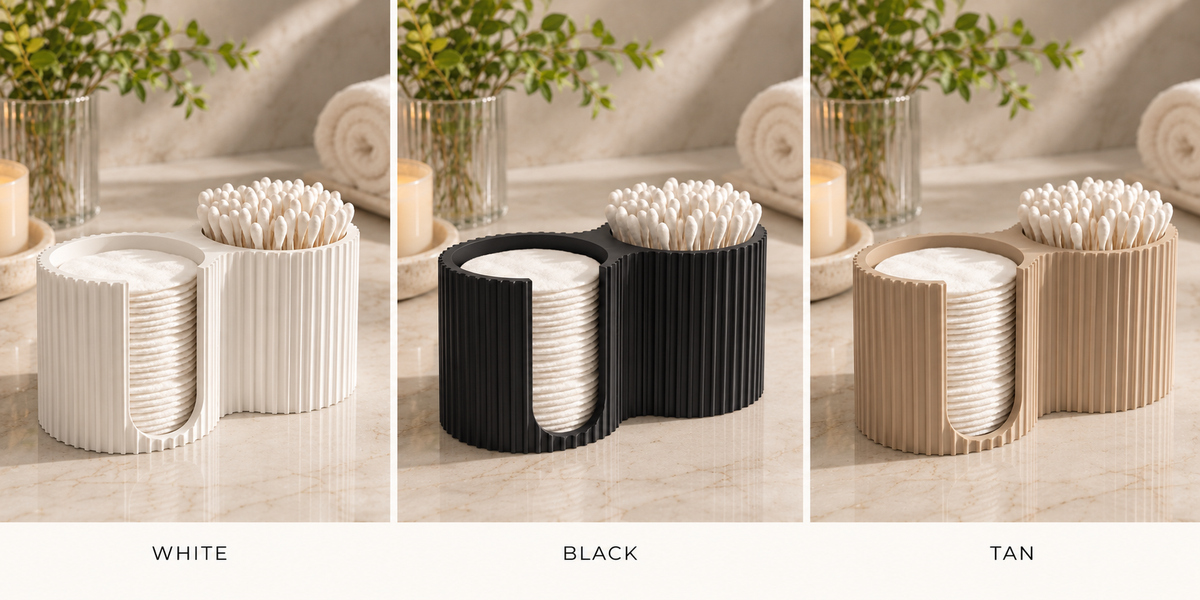 Ribbed Cotton Pad & Swab Organizer