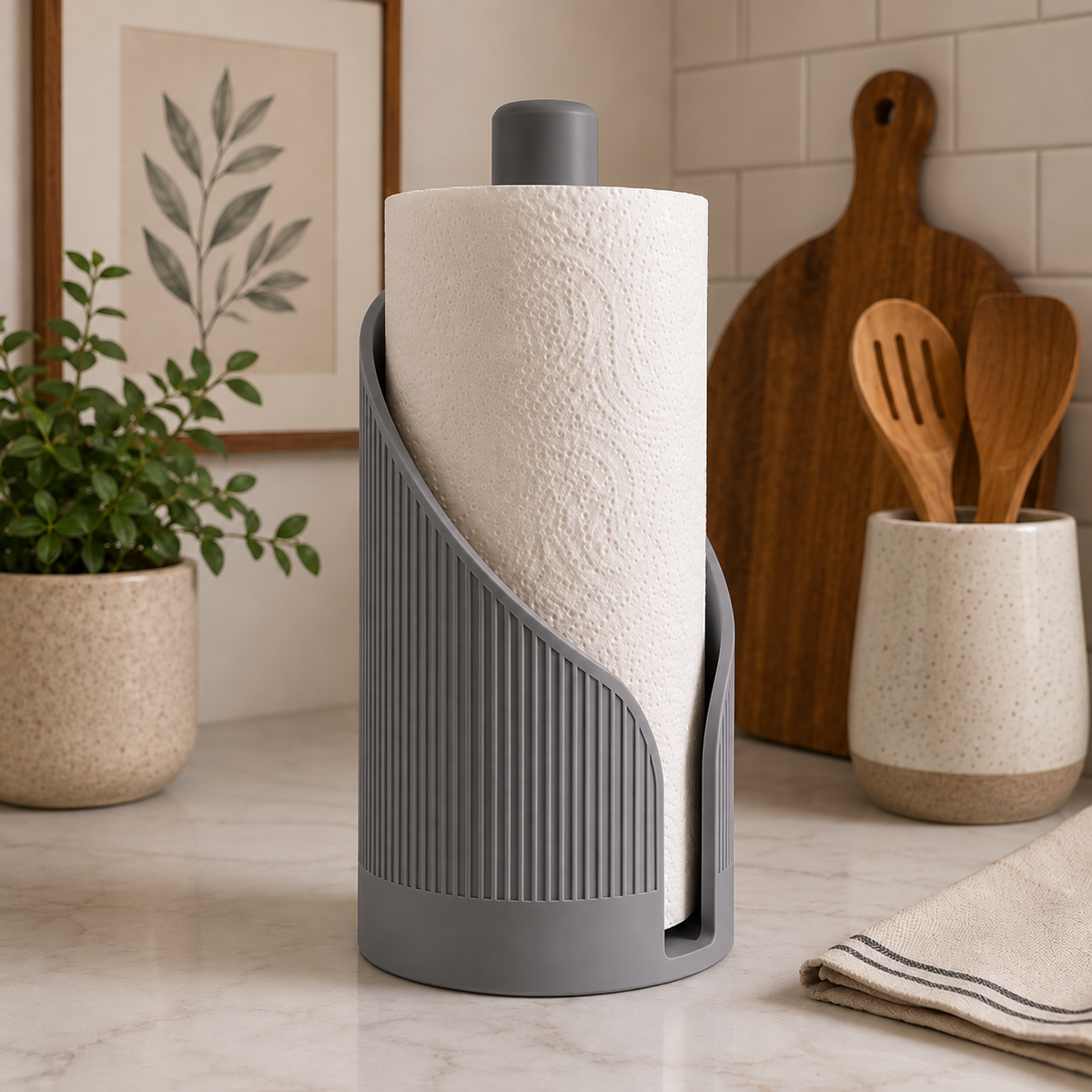 Ribbed Paper Towel Holder