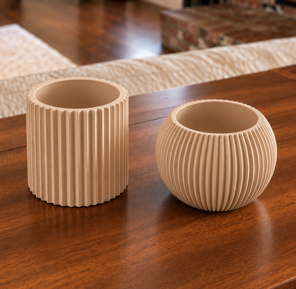 Ribbed Planter Set