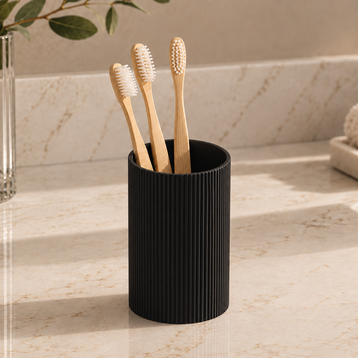 Ribbed Toothbrush Holder