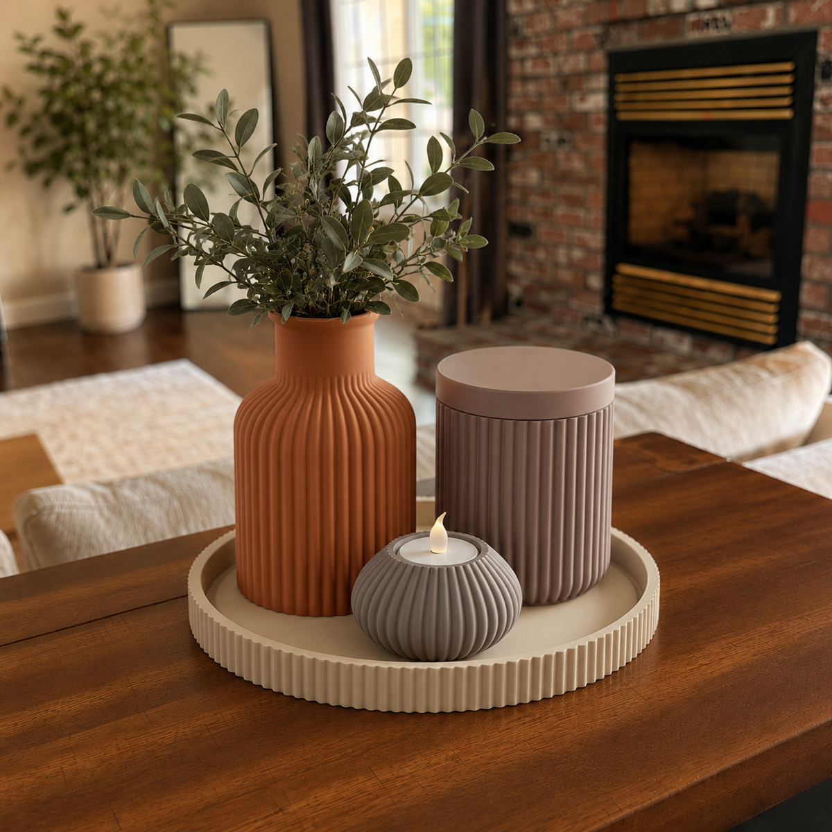 Modern Ribbed Home Decor Set