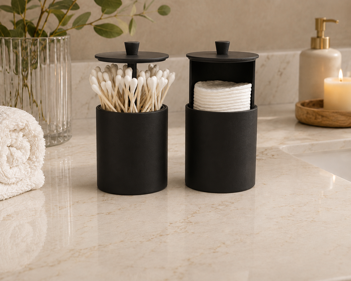 Cotton Swab & Round Holders Set